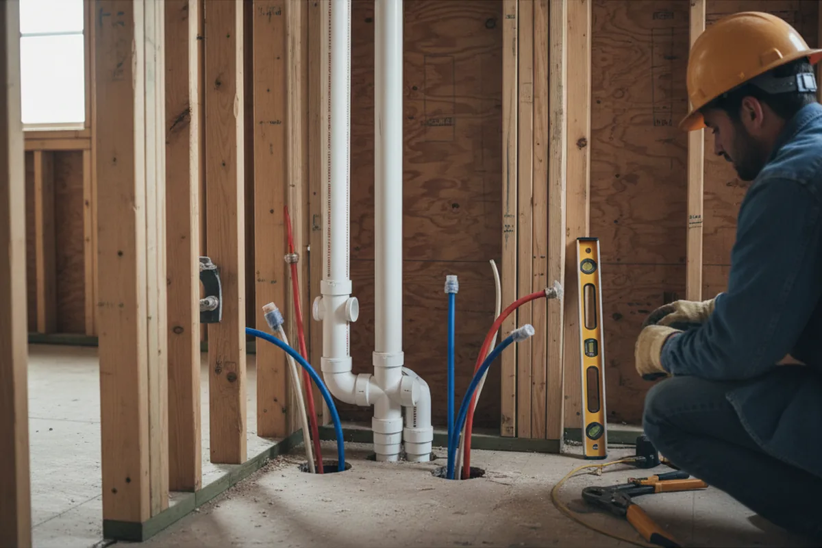 Drain and supply rough-in during Toilet Repair and Installation in Mogadore